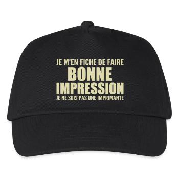 Je m'en fiche de faire bonne impression - Casquette de baseball Enfant - noir - Devant
