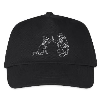 Hund High Five - Kinder Basecap - Schwarz - Vorne