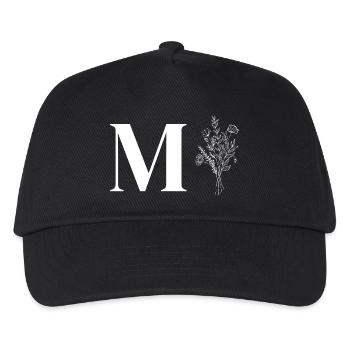 Minimalistische Blumen - Kinder Basecap - Schwarz - Vorne