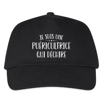 Je suis une puericultrice qui dechire - Casquette de baseball Enfant - noir - Devant