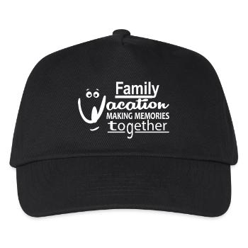 Familienurlaub - Verreisen mit der Familie - cool - Kinder Basecap - Schwarz - Vorne