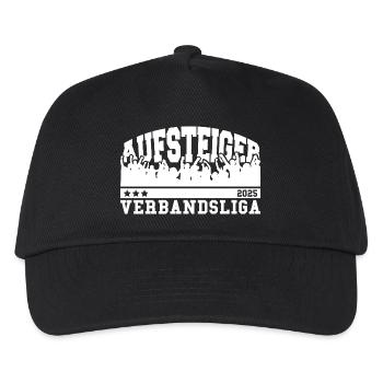 Aufsteiger 2025 Verbandsliga Aufstieg Fußball - Kinder Basecap - Schwarz - Vorne