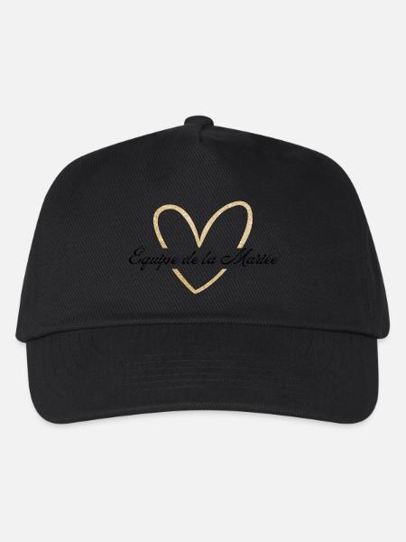Équipe de La mariée cœur doré pailleté - Casquette de baseball Enfant - noir