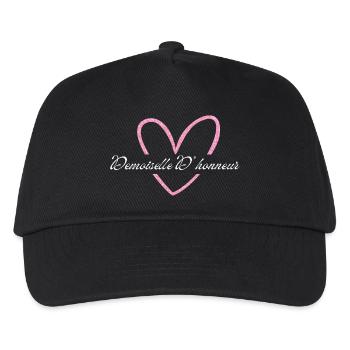 Brautjungfer Rosa Herz Glitzer - Kinder Basecap - Schwarz - Vorne