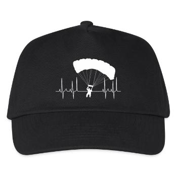 kardiogramm gleitschirm weiss - Kinder Basecap - Schwarz - Vorne
