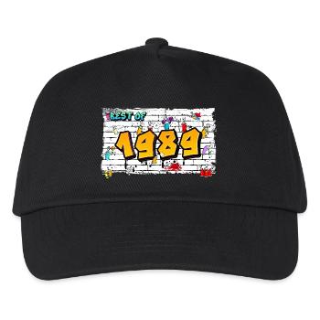 Best of 1989 Graffiti – 36 Jahre Edgy Cool - Kinder Basecap - Schwarz - Vorne