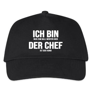 Hund Hundewiese Hundebesitzer Gassi Rudelführer - Kinder Basecap - Schwarz - Vorne