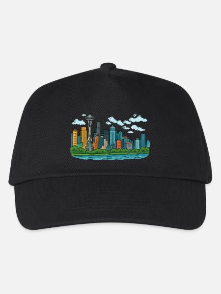 seattle stadt - Kinder Basecap - Schwarz