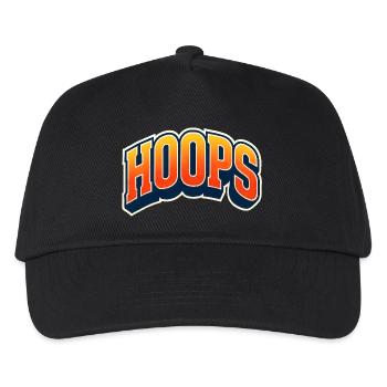 Hoops Basketball Sport Geschenkidee BBall - Kinder Basecap - Schwarz - Vorne