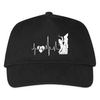 Rock Climbing Heartbeat - Kids’ Baseball Cap - black - Front
