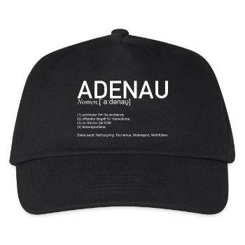Adenau [Bedeutung] (weiß) - Kinder Basecap - Schwarz - Vorne