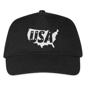 USA Silhouette with Rulers - Kids’ Baseball Cap - black - Front