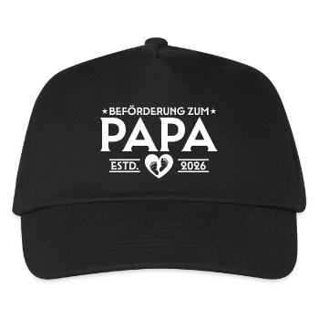 Schwangerschaftsverkündung 2026 Werdender Papa - Kinder Basecap - Schwarz - Vorne