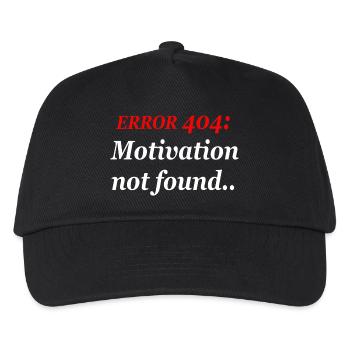 404: Motivation nicht gefunden. - Kinder Basecap - Schwarz - Vorne