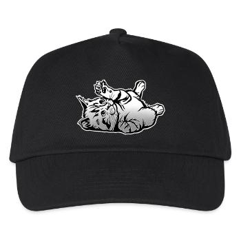 Verspielte Katze  - Kinder Basecap - Schwarz - Vorne