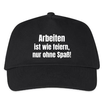 Arbeiten wie Feiern, nur ohne Spaß. - Kinder Basecap - Schwarz - Vorne