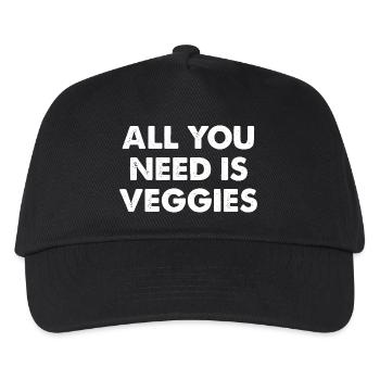 Alles was du brauchst: Veggies - Kinder Basecap - Schwarz - Vorne