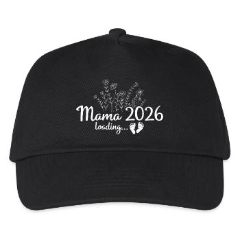 Werdende Mama 2026 - Schwangerschaft ankündigen - Kinder Basecap - Schwarz - Vorne