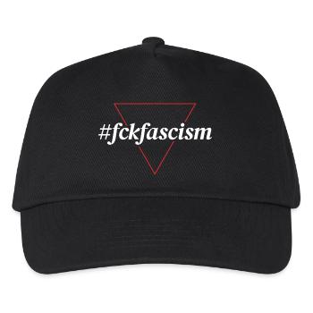 #fckfascism | Politisches Statement Design - Kinder Basecap - Schwarz - Vorne