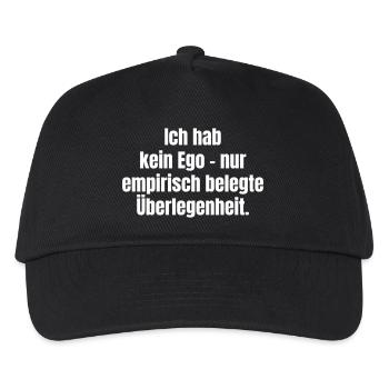 Empirisch Überlegen: Ego Spruch - Kinder Basecap - Schwarz - Vorne