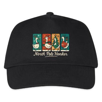 Goose Christmas Funny Santa North Pole Honker - Kids’ Baseball Cap - black - Front