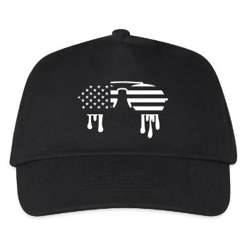 USA Sonnenbrille schmelzend – Aviator Flagge Trend - Kinder Basecap - Schwarz - Vorne
