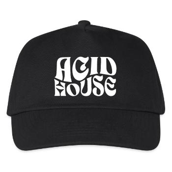 Typografisches Logo von Acid House - Kinder Basecap - Schwarz - Vorne