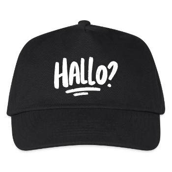 Hallo? - weiß - Kinder Basecap - Schwarz - Vorne