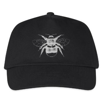 Bee in pixel optics - Kids’ Baseball Cap - black - Front