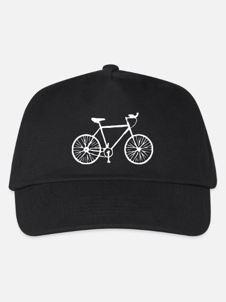 Fahhrad weiß Geschenk Radfahrer - Kinder Basecap - Schwarz