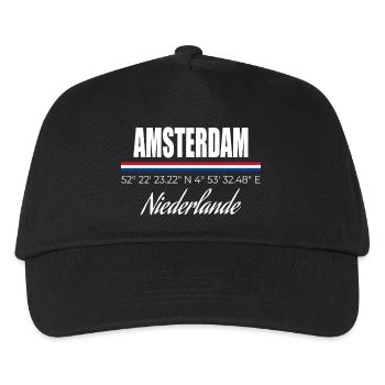 Amsterdam - Kinder Basecap - Schwarz - Vorne