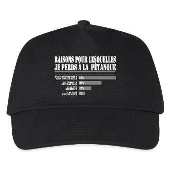 Raisons de Perdre à la Pétanque pour les Fans  - Casquette de baseball Enfant - noir - Devant