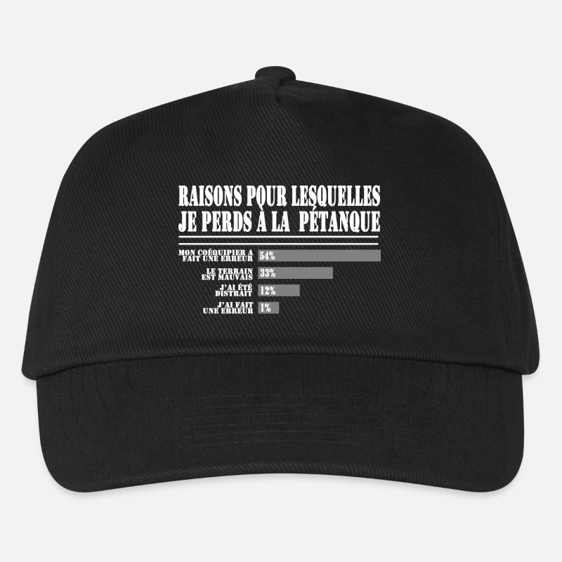 Raisons de Perdre à la Pétanque pour les Fans  - Casquette de baseball Enfant - noir