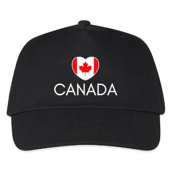 Herz mit Kanada-Flagge, ich liebe Kanada - Kinder Basecap - Schwarz - Vorne