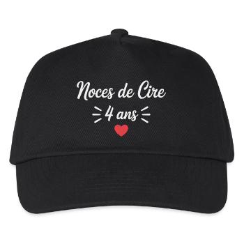 Noces de Cire 4 Ans – Anniversaire de Mariage - Casquette de baseball Enfant - noir - Devant