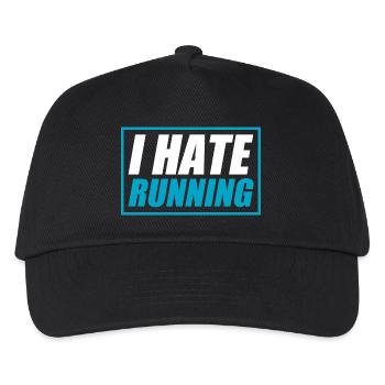 I hate running lustiges Lauf Joggen Läufer - Kinder Basecap - Schwarz - Vorne