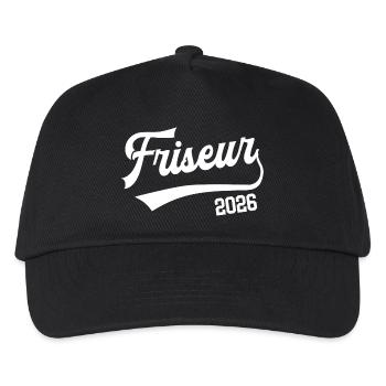 Friseur 2026 Ausbildung Prüfung Meister Azubi - Kinder Basecap - Schwarz - Vorne