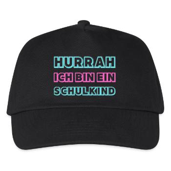 Hourra la fille au néon en lettres d’école - Casquette de baseball Enfant - noir - Devant
