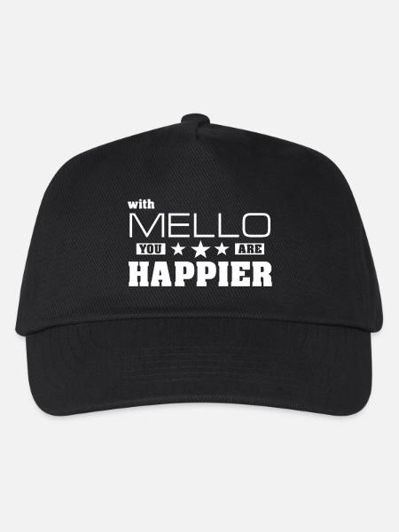 Hello You Are Happier - Stars Typo - Kinder Basecap - Schwarz