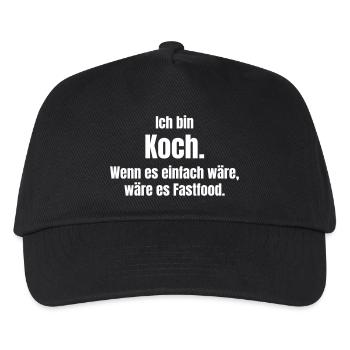 Ich bin Koch Zitat – Küchenhumor - Kinder Basecap - Schwarz - Vorne