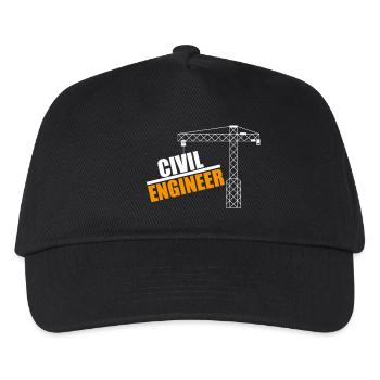 Bauingenieur Kran Motiv - Kinder Basecap - Schwarz - Vorne
