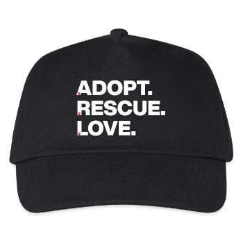PAWS LOVE, ADOPT RESCUE LOVE! 🐾 ANIMAL ADOPTION - Kids’ Baseball Cap - black - Front