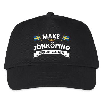 Jönköping City Crest Flag - Kinder Basecap - Schwarz - Vorne
