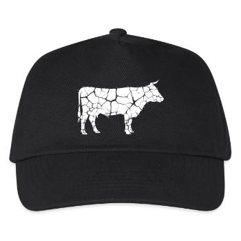 Kuh Rind Mosaik Splitter Kunst Vektor - Kinder Basecap - Schwarz - Vorne