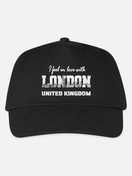 I fell in love with London Skyline Design - Kinder Basecap - Schwarz