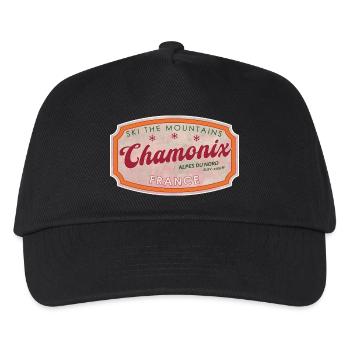 Chamonix Mountain Ski Vintage Label - Casquette de baseball Enfant - noir - Devant
