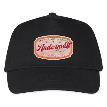 Andermatt Switzerland Ski Vintage Label - Kids’ Baseball Cap - black - Front