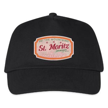 Label de ski de montagne St Moritz - Casquette de baseball Enfant - noir - Devant