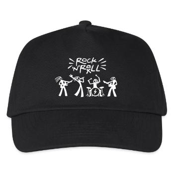 Rock-'n'-Roll-Band-Sketch - Kinder Basecap - Schwarz - Vorne