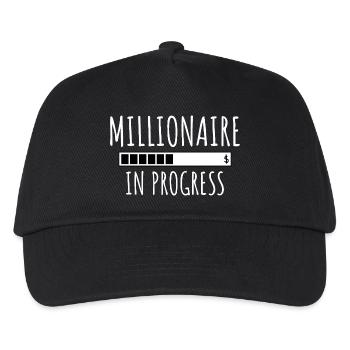 Millionaire In Progress – Motivations Design - Kinder Basecap - Schwarz - Vorne